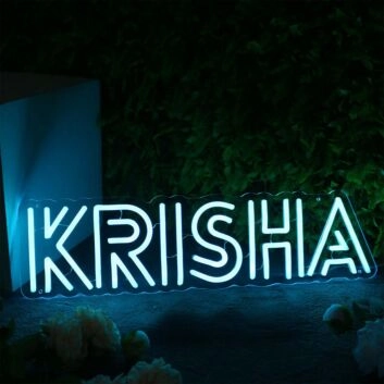 KRISHA Blue Neon Sign