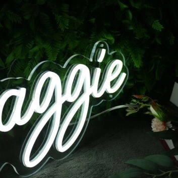 Maggie White Neon Sign