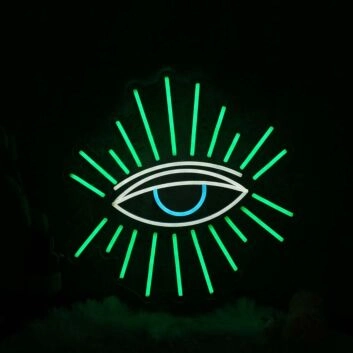 Green Shining Eye Neon Sign