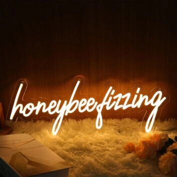 Honeybee Dizzing Yellow Neon Sign