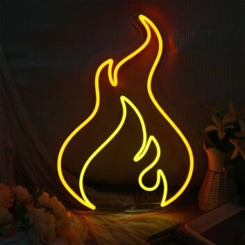 Yellow Flame Neon Sign