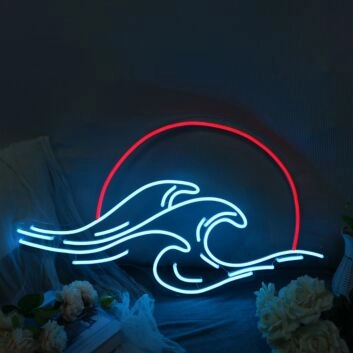 Sunset And Waves Neon Sign