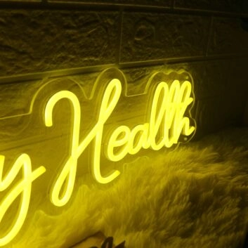 Inspired By Health Yellow Neon Sign