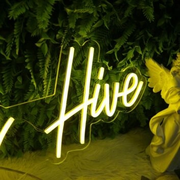 The Honey Hive Yellow Neon Sign