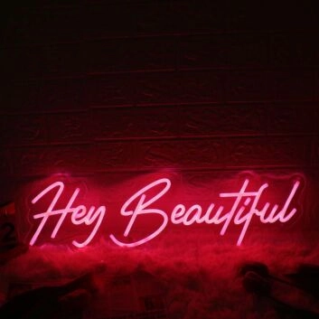 Hey Beautiful Red Neon Sign