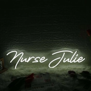 Nurse Julie White Neon Sign