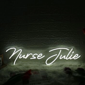 Nurse Julie White Neon Sign