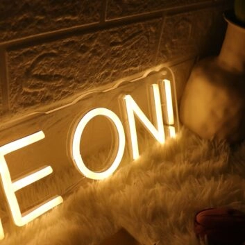 Charge On Yellow Neon Sign