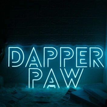 Dapper Paw Blue Neon Sign
