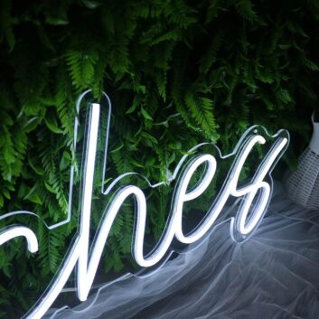 Peaches White Custom Neon Sign