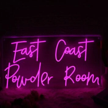 East Coast Pouder Room Pink Neon Sign