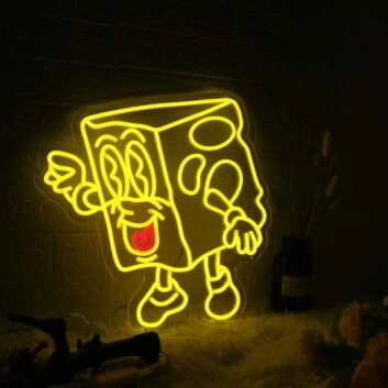 Little Cheese Guy Yellow Neon Sign