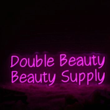 Double Beauty Beauty Supply Pink Neon Sign