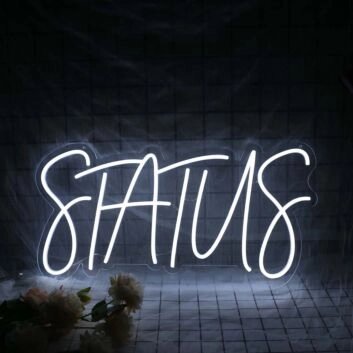 Status White LED Neon Sign