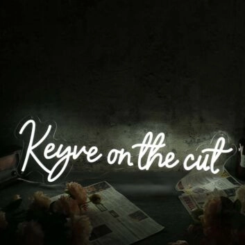 Keyve On The Cut White Neon Sign