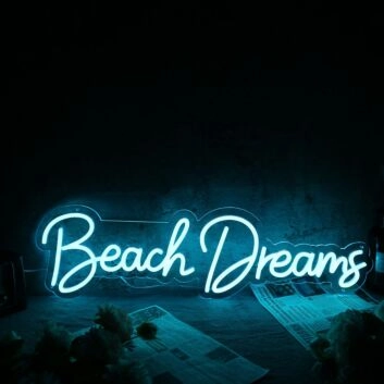 Beach Dreams Blue Neon Sign
