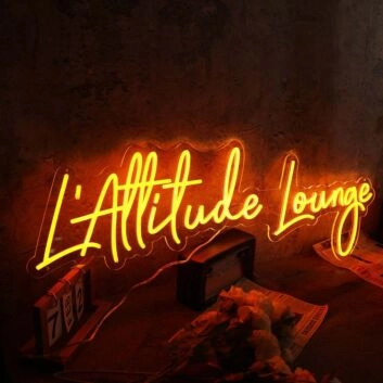 Lattitude Lounge Orange Neon Sign