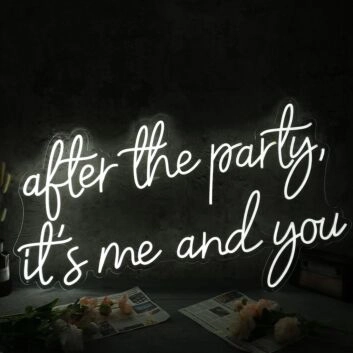 After The Party It Is Me And You White Neon Sign