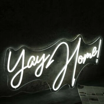 Yay Home White Neon Sign