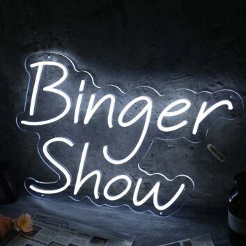 Binger Show White Neon Sign