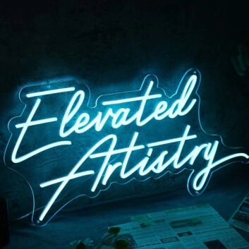 Elevated Artistry Blue Neon Sign