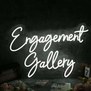 Engagement Gallery White Neon Sign