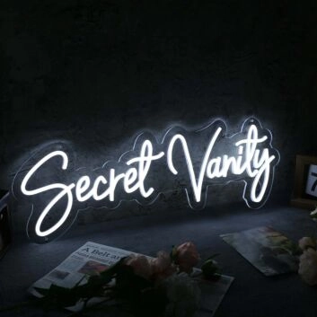 Secret Vanity White Neon Sign
