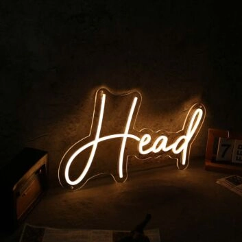 Head Yellow Neon Sign