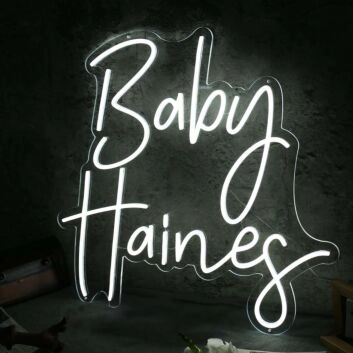 Baby Haines White Neon Sign