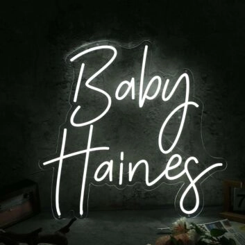 Baby Haines White Neon Sign