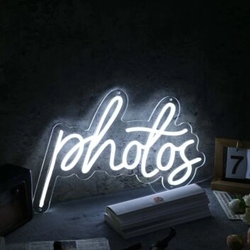 Photos White Neon Sign