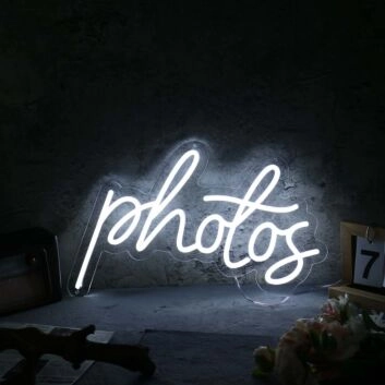 Photos White Neon Sign