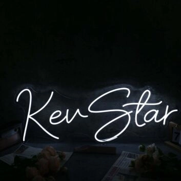 Kev Star White Neon Sign