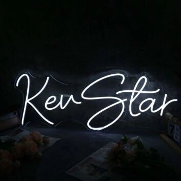 Kev Star White Neon Sign