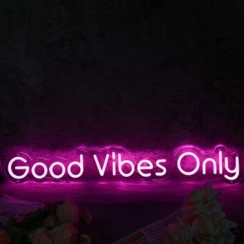 Good Vibes Only Purple Neon Sign