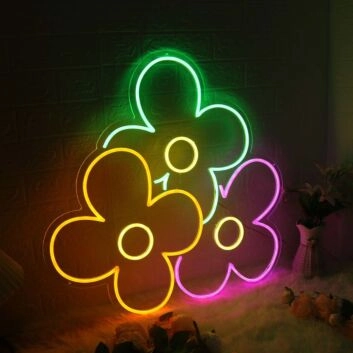 Colorful Flowers Custom Neon Sign