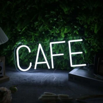 CAFE White Custom LED Neon Sign