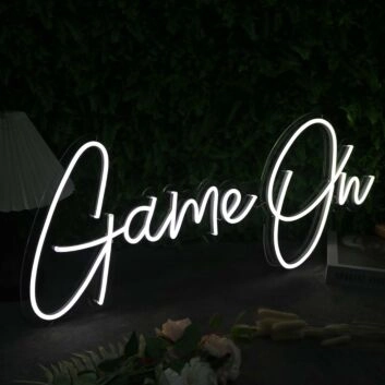 Game On White Custom Neon Sign