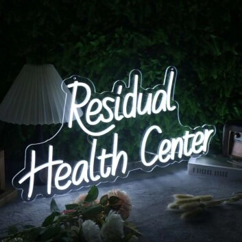 Residual Health Center White Neon Sign