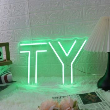 TY Green Custom Neon Sign