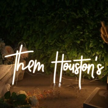 Them Houston's Yellow Neon Sign