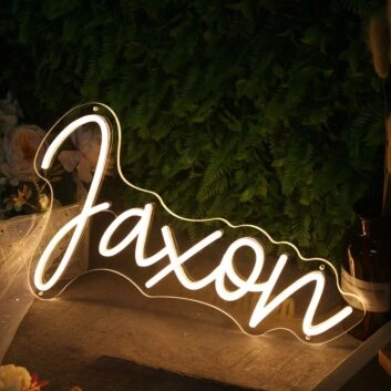 Jaxon Yellow Name Neon Sign