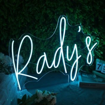 Rudy&#039;s Blue Neon Sign