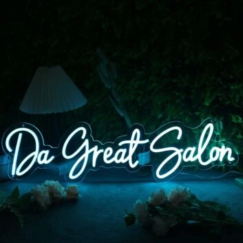 Da Great Salon Blue Neon Sign
