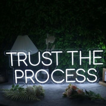 Trust The Process White Neon Sign