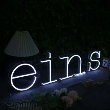 Eins White Neon Sign