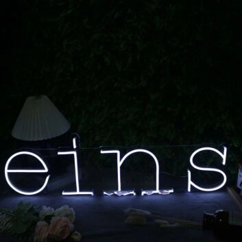 Eins White Neon Sign
