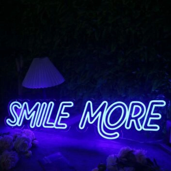 Smile More Blue Neon Sign