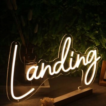 Landing Yellow Neon Sign