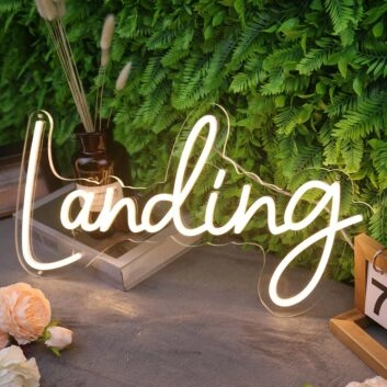 Landing Yellow Neon Sign